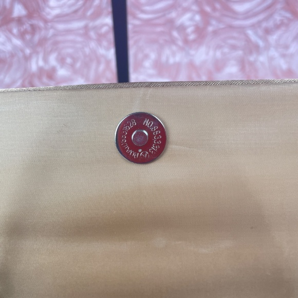 Bijoux Terner Mocha Colored Satin Evening Bag with Bow and Sparkly Details - Picture 12 of 17